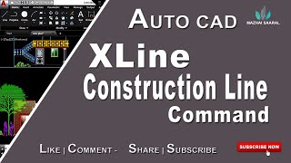 AutoCAD XLINE or Construction Line Command Tutorial  Hor Ver Ang Bisect Offset  Tamil  011 [upl. by Eserehs]