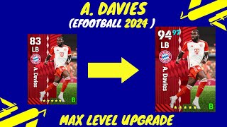 A Davies Max Level Training Upgrade in eFootball 2024 mobile I AFTER UPDATE [upl. by Gillmore]