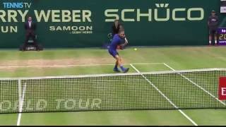 Zverev Passes Federer With Hot Shot Halle 2016 [upl. by Nosnibor190]