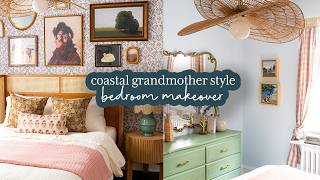 Cozy Coastal Bedroom Makeover  Vintage Thrifted Eclectic Style [upl. by Ulphiah31]