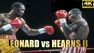 Sugar Ray Leonard vs Thomas Hearns II  Legendary Boxing Fight Rematch  4K Ultra HD [upl. by Uda]