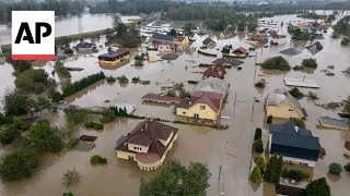 City in northeastern Czech Republic still submerged after severe flooding [upl. by Einnor675]