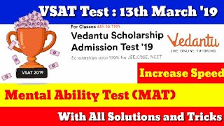 VSAT Vedantu Scholarship Admission TestClass 9 All questions answered  Live Test  Like Innovative [upl. by Nolham]