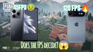 45FPS vs 120FPS ФПС Решает😱 в PUBG MOBILE [upl. by Sidnarb]