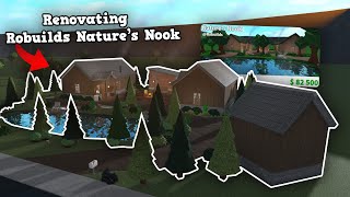 I Renovated Robuilds Natures Nook Prebuilt House in Bloxburg [upl. by Oberheim]