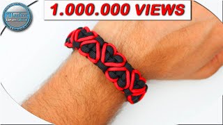 How To Make Paracord Bracelet Stitched Hearts Solomon Bracelet Paracord DIY Tutorial [upl. by Lally991]