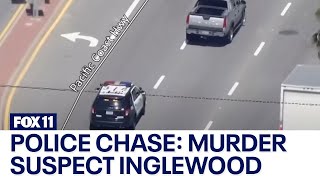 LA police chase Suspect hits vehicle jumps into another during wild 2hour pursuit [upl. by Aaron]