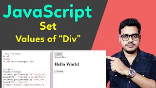 How to set value of Div in javascript  Set element of a div using javascript  Javascript Tutorial [upl. by Dolorita]