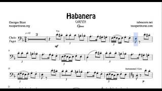 Habanera Bizet Sheet Music for Cello and Bassoon Opera Carmen Bass Clef [upl. by Alejna632]