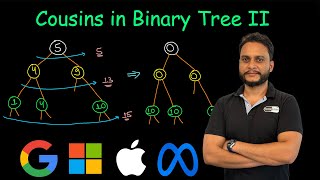 Cousins in Binary Tree II  Leetcode 2641 [upl. by Wylen]