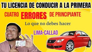 No saques tu BREVETE sin saber esto tips para sacar licencia de conducir LIMA  CALLAO [upl. by Fiden]