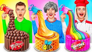 Me vs Grandma Cooking Challenge  Cake Decorating Sweet Challenge by YUMMY JELLY [upl. by Lach]