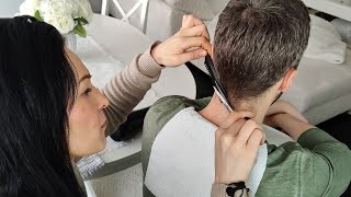 ASMR Detailed Neck Examination amp Hair Trimming [upl. by Wendin]