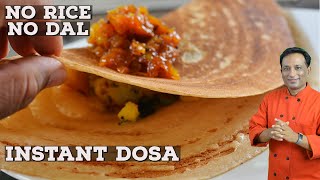 Instant Dosa  No Rice  No Dal  How To Make Crispy Dosa Batter With Whole Wheat Flour Dosa Recipe [upl. by Lin]