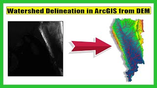 Watershed Delineation in ArcGIS from DEM Data  Drainage Map [upl. by Colan193]