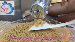 household manual animal feed pellet machinehand poultry fish feed extruder machine [upl. by Ynnod766]