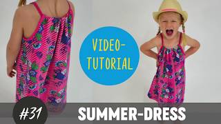 Summer Dress Trägerkleid für Mädchen selber nähen DIYNähTutorial [upl. by Philipa]