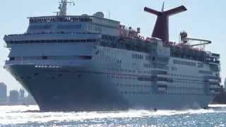 Carnival Ecstasy Departing Port of Miami 2014 [upl. by Oiratno]