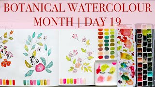 🎉🎉 BOTANICAL Watercolour Month Day 19  Step by Step Tutorial JUL 2024 [upl. by Neyr]