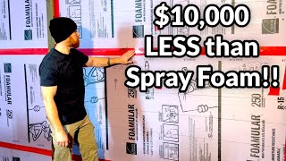 How we Insulated our Steel BuildingGarage… We used Foam Board vs Spray Foam Insulation [upl. by Onifled]