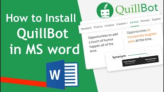 How to Use and Install QuillBot in MS word [upl. by Darej64]