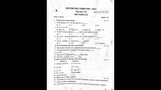 8th Maths 2nd mid term question paper 2024 Tiruvallur district  Super Brain Mathematics [upl. by Docia]