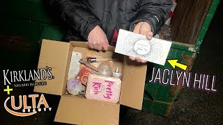 DUMPSTER DIVING ULTA JACLYN HILL PALETTEVERSACE  SURPRISE KIRKLANDS HAUL [upl. by Wilber]