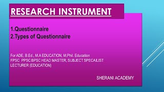 Research Instrument Questionnaire in UrduHindi [upl. by Askwith]