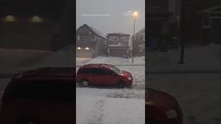 Severe storm blankets parts of Calgary in hail [upl. by Nnagem758]