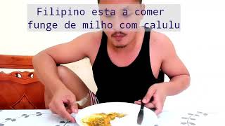 RECEITA ANGOLANa Funge de milho com calulu de peixe seco [upl. by Aynwat]