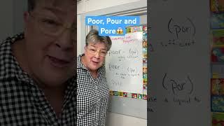 Homophones Poor  Pour and Pore grammar englishlearnenglish easyenglish homophones [upl. by Langdon]