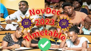 WASSCE NOVDEC 2023 FINAL TIMETABLE FOR PRIVATE CANDIDATES [upl. by Aerbma]