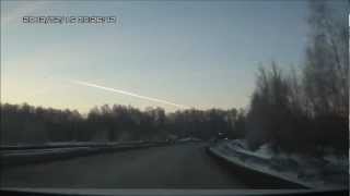 Chelyabinsk Russia Meteor with explosion as it enters atmosphere if sound was as fast as light [upl. by Erreit931]