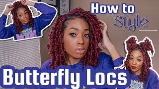 How I Maintain amp Style My Butterfly Locs 🦋  Crochet Locs  Protective Styles [upl. by Lednik411]