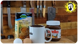 Nutella Tassenkuchen selber machen in der Mikrowelle REZEPT  Pommes Män [upl. by Prakash]