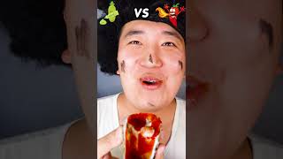 Spicy Sauce vs Wasabi sauce Emoji food Challenge  raw oysters Mukbang Funny Video shorts [upl. by Erialb]