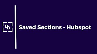 Hubspot Email Marketing  Saved Sections [upl. by Enyrat]