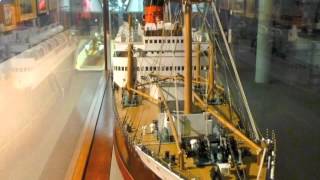 RMS Media Cunard Line Ship Model at Merseyside Maritime Musuem Liverpool [upl. by Donegan]