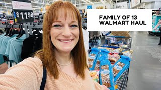 FAMILY OF 13 WALMART HAUL [upl. by Nodnnarb]