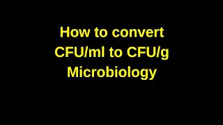 How to convert CFUml to CFUg of a sample  microbiology sainilearningclasses [upl. by Kiah]