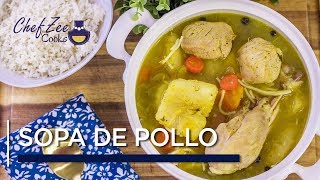 Sopa de Pollo  Homemade Chicken Noodle Soup  Dominican Recipes  Chef Zee Cooks [upl. by Lahsram]