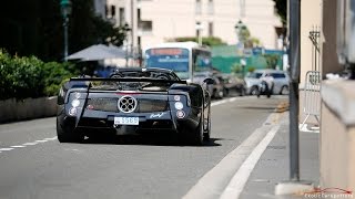 2x Pagani Zonda F Roadster driving in Monaco [upl. by Ramiah65]