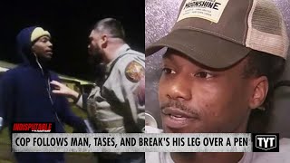 Cop Follows Black Man Home Tases Him amp Breaks His Leg Over a PEN IND [upl. by Asille]