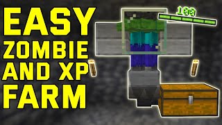 EASY Zombie Spawner XP Farm Minecraft Bedrock 121 BedrockMcpePs4Xbox [upl. by Annoed]