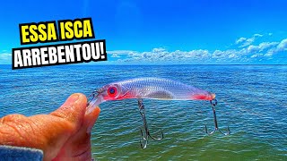 INCRÍVEL PESCARIA NO MAR COM ISCAS ARTIFICIAIS CARRETILHA FRITANDO BONITO E PEIXE GRANDE NA LINHA [upl. by Kristofor176]