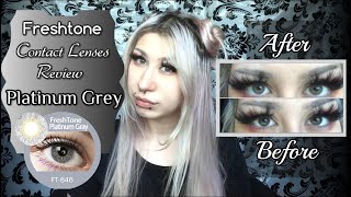 Review Freshtone Platinum Grey Contact lenses ☁️ [upl. by Yorle]