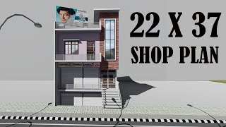 22 by 37 shop plan22 by 37 market design22x37 basement shop [upl. by Eidorb605]