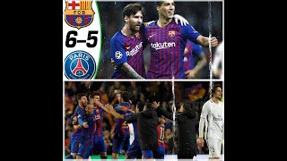 Barcelona vs PSG 65  Remontada Résumé des matches allé et retour  2017 HD [upl. by Ayikal]