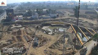 LIVE  Shoring Works  Construction Stream Lahore Sky By OZ Developers [upl. by Knowling241]