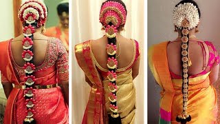 Indian Bridal Hairstyles  Wedding Hairstyles Step By Step  Bridal Bun and Bridal Plait Hairstyles [upl. by Ahsila]